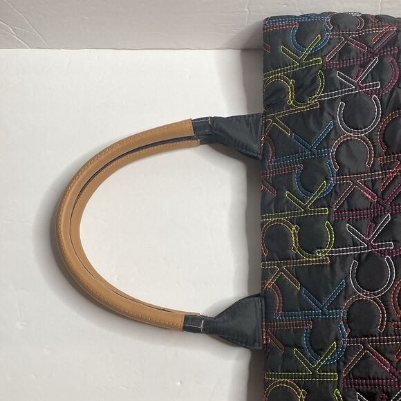 Calvin Klein Multi Color Embroidered Stitch Nylon Bag - Picture 3 of 10